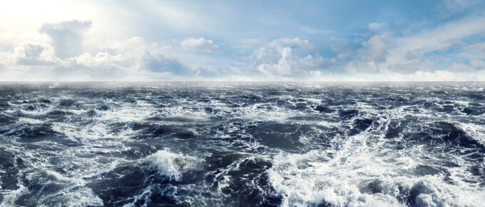 A photo of rough ocean waters